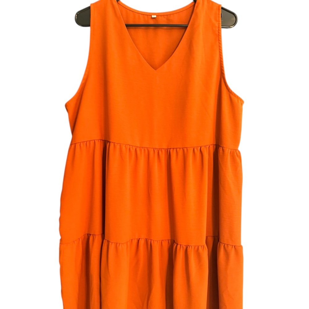 No brand, Rust orange 3 tiered dress, size XL